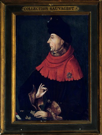 Portrait of Jean without fear, Duke of Burgundy (1371-1419). Painting of the Burgundy school. The beginning of the 15th century by Franco Burgundian