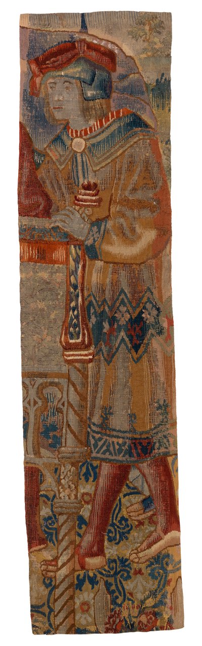 Narrow Strip of Tapestry Depicting the Figure of a Youth, Early 16th Century by Franco-Flemish School