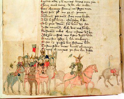 Attila the Hun and his army on horseback, from The War of Attila by Nicola da Casola by Franco Italian School