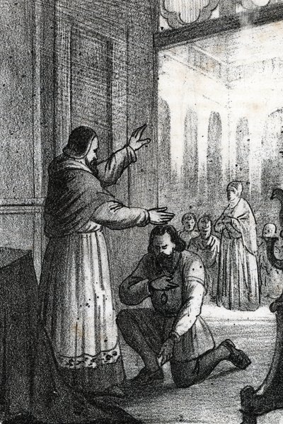 Meeting between Pope Paul III and Charles Quint at Rocca di Busseto in 1543 by Franco Mistrali