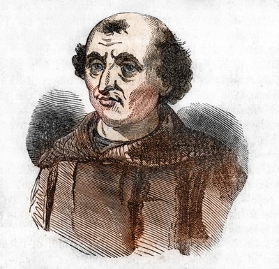 Portrait of Arnaud de Brescia, Italian political and religious reformer, drawing from 