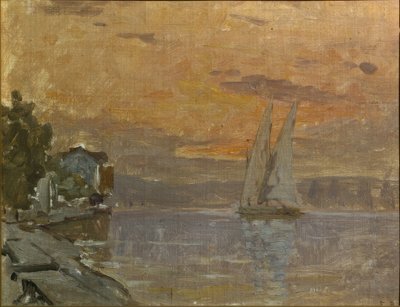 Bark in front of La Grande-Rive by Francois-Louis-David Bocion