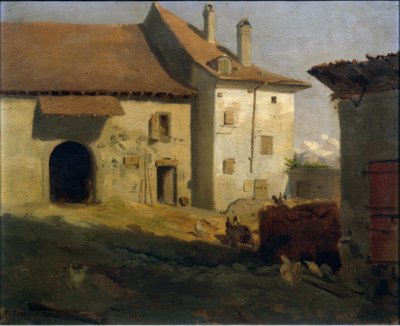 Farmyard by Francois-Louis-David Bocion