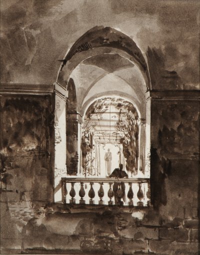 Figure on a Balcony by Francois-Marius Granet