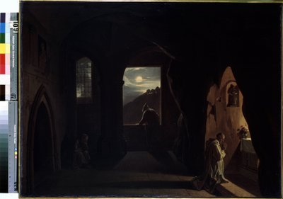 Monks in a Cave by Francois Marius Granet