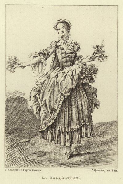 The Flower Seller by Francois (after) Boucher