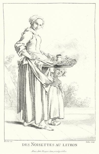 Nuts Seller by Francois (after) Boucher
