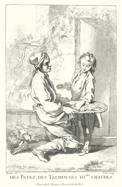 Pastry Seller (engraving) by Francois (after) Boucher