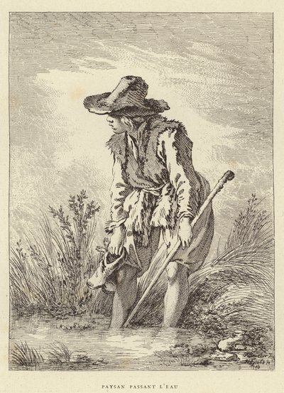 Peasant Crossing the Water by Francois (after) Boucher