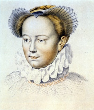 Portrait of Marguerite de Valois, known as Queen Margot (1553-1615), Queen of Navarre, first wife of Henry IV. from an original drawing by Clouet by Francois (after) Clouet