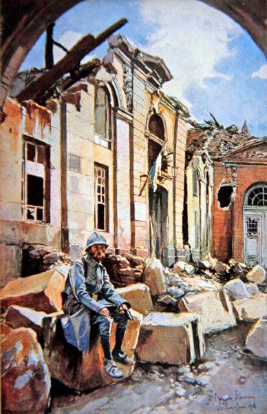 Battle of Verdun: Courtyard of ruined Bishop