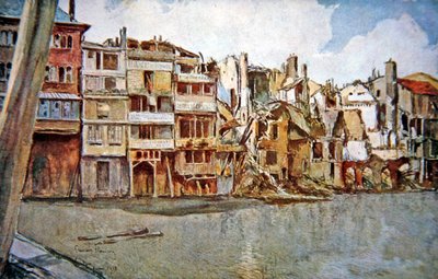 Battle of Verdun: View of the River Meuse at Verdun by Francois (after) Flameng