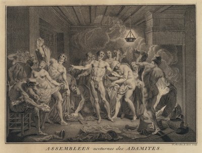 Nocturnal meeting of Adamites by Francois (after) Morellon la Cave