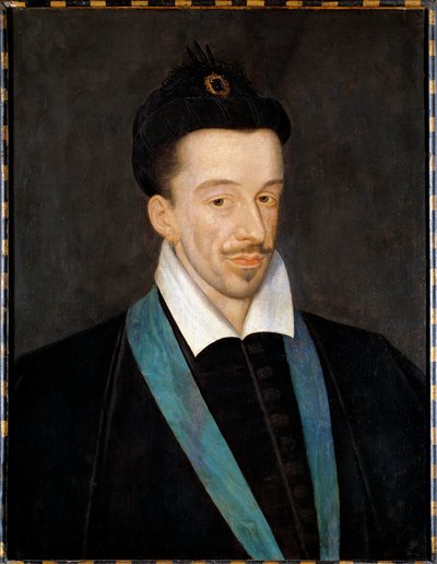 Portrait of Henry III; Painting attributed to Francois Quesnel, depicting the king wearing the blue cord of the Order of the Holy Spirit that he instituted in 1578 by Francois (attr.to) Quesnel