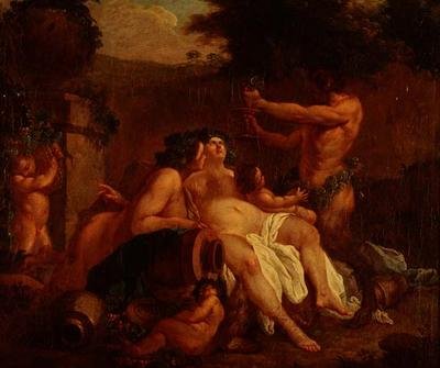 Bacchus Merrymaking by a Stone Urn in a Dell by Francois (circle of) Boucher