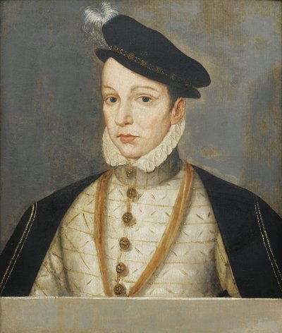 Portrait of King Charles IX of France by Francois (school of) Clouet