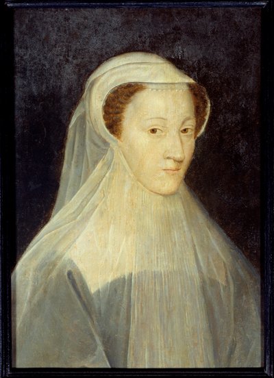 Portrait of Mary Stuart, Queen of France and Queen of Scotland in Mourning Costume by Francois (workshop of) Clouet