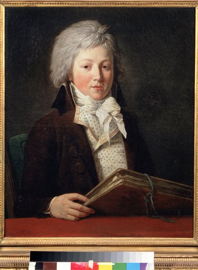 Portrait of a Young Man Holding a Folder with Drawings by François André Vincent