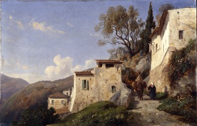 On the Genoa road, near Nice by Francois Antoine Leon Fleury