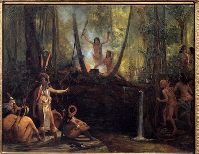 The manufacture of curare in the Brazilian forest by François Auguste Biard