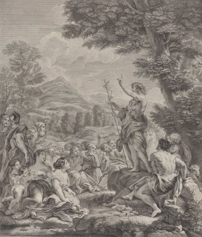 Saint John the Baptist preaching to a crowd, ca. 1729 by Francois Bernard Lepicie