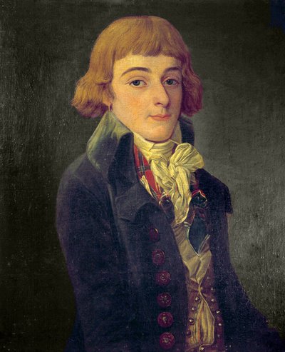Presumed Portrait of Louis Antoine de Saint Just by Francois Bonneville
