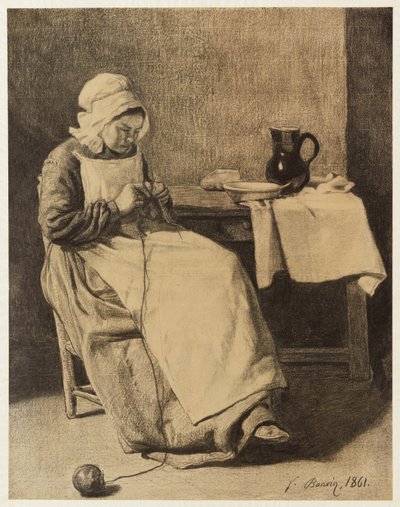 Servant Knitting by François Bonvin