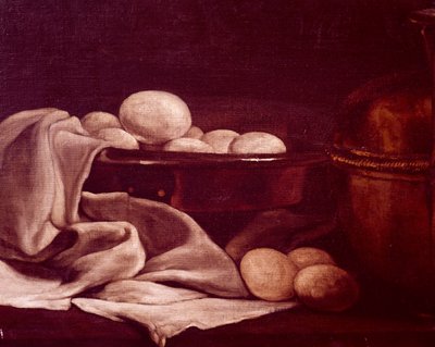 Still life showing brie cheese by Francois Bonvin, detail by François Bonvin