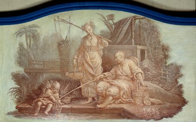 Chinoiserie: Scene of Fishing in China. Front of Door Drawn by Francois Boucher by François Boucher