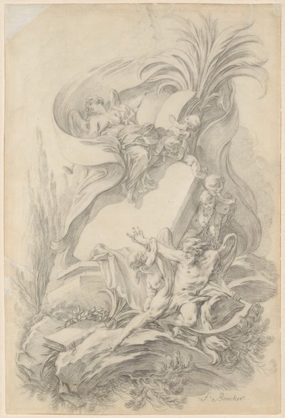 Design for a Frontispiece: Love Staying the Hand of Time by François Boucher
