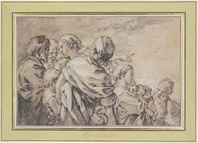 Half-Figure Group with Men and Women with Children by François Boucher