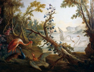 Landscape with Swans (detail) by François Boucher