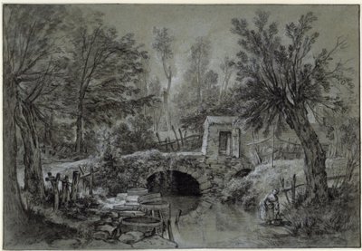 Landscape with Stream and Bridge by François Boucher
