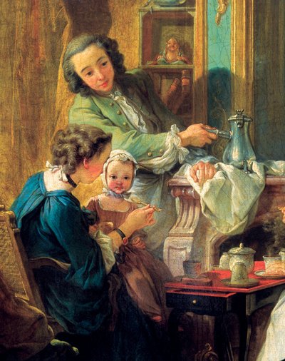 Lunch Scene in a Bourgeois Interior (detail) by François Boucher