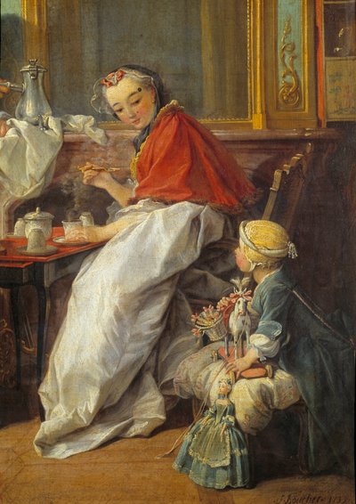 Mother and Daughter (detail) by François Boucher