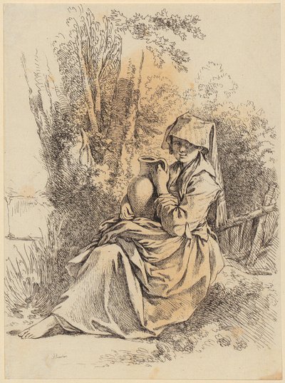 Washerwoman by François Boucher