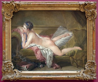 Young Girl Lying Down (Portrait of Marie Louise O Murphy) by François Boucher