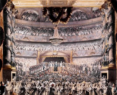 Louis XVIII (1755-1824) attends the theatre of Odeon at a party given by the National Guard of Paris in 1819 by Francois Buffet