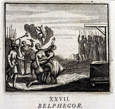 Belphegor. Fables by Jean de La Fontaine. Illustration by François Chauveau. Edition of 1728. by Francois Chauveau