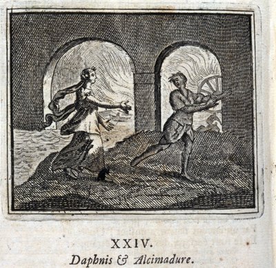 Daphnis and Alcimadura. Fables by Jean de La Fontaine (1621-95). Illustration by François Chauveau (1613-1676). Edition of 1728 by Francois Chauveau