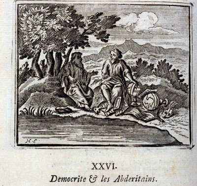 Democrite and the Abderitans. Fables by Jean de La Fontaine (1621-95). Illustration by François Chauveau (1613-1676). Edition of 1728 by Francois Chauveau