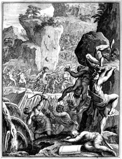 Forces under Alaric I, King of the Visigoths, in battle by Francois Chauveau