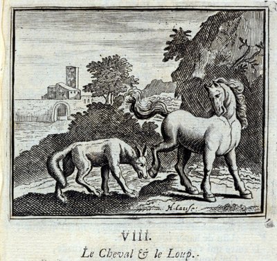 The Horse and the Wolf (Illustration by François Chauveau) by Francois Chauveau