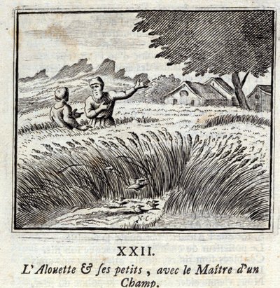 The Lark and its Little Ones with the Master of a Field (Illustration by François Chauveau) by Francois Chauveau