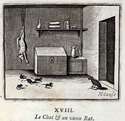 The Cat and an Old Rat by Francois Chauveau