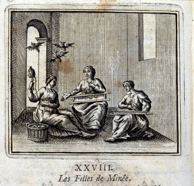The Daughters of Minyas. Fables by Jean de La Fontaine. Illustration by François Chauveau. Edition of 1728. by Francois Chauveau