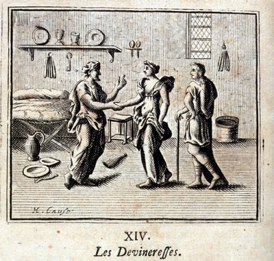 The Fortune-Tellers. Fables by Jean de La Fontaine. Illustration by François Chauveau. Edition of 1728. by Francois Chauveau