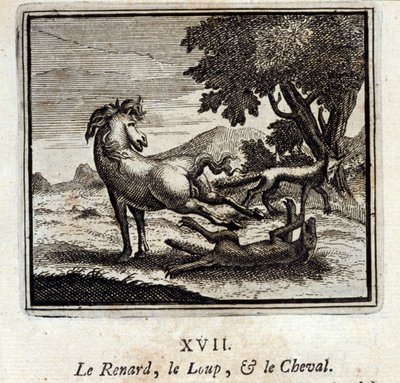 The Fox, the Wolf and the Horse (Illustration by François Chauveau) by Francois Chauveau