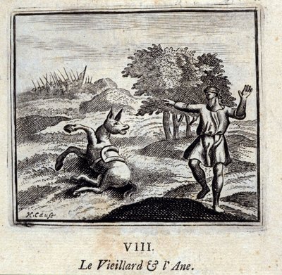 The Old Man and the Donkey (Illustration by François Chauveau) by Francois Chauveau