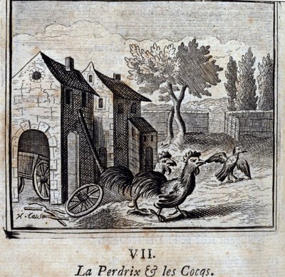 The Partridge and the Cocks by Francois Chauveau